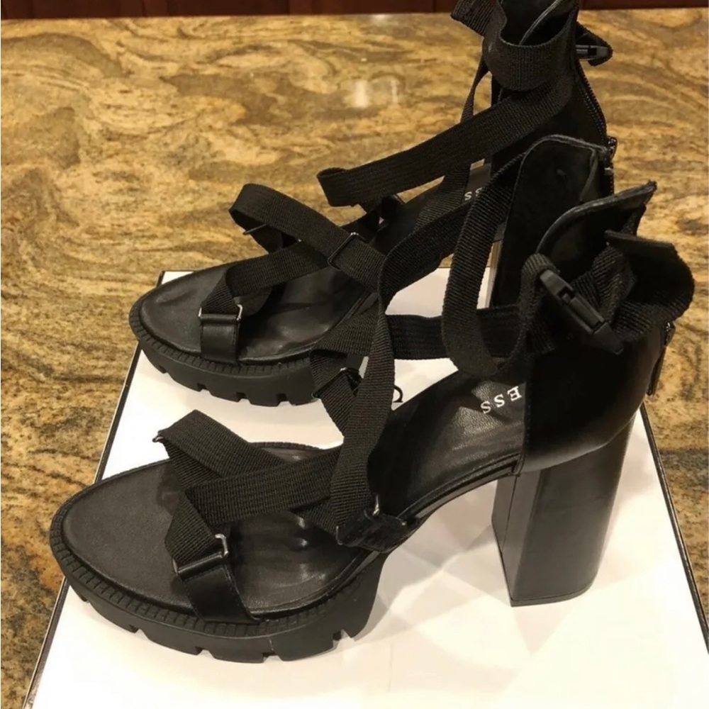 Guess strappy & chunky heels